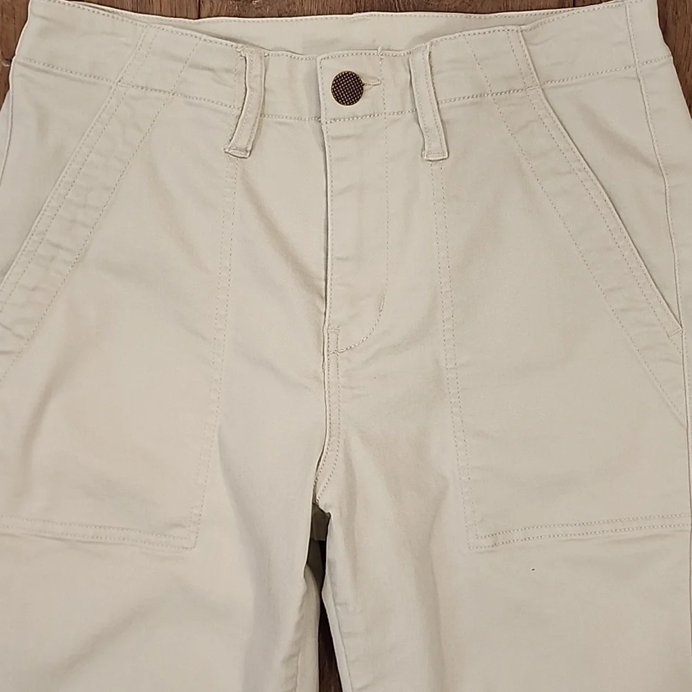 Cabi Compass Pant Oyster Beige Utility Joggers Zipper Ankle Style 6265 Size 6